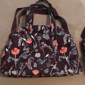Vera Bradley Floral Travel Bag - Purple and Coral